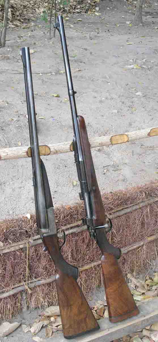 African PH Luke Samaras owns several big-bore doubles but carries his genuine Rigby bolt-action .416 Rigby (right) more often when backing up hunters.